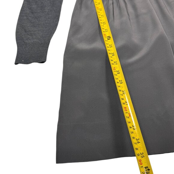 Vintage Babydoll Dress Sz.M Gray  Office Siren Career Work Twee Minimalist - Picture 9 of 13